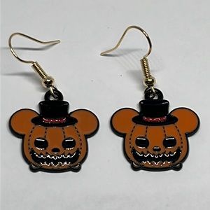 Earrings‎ Pumpkin Goth Gothic Halloween